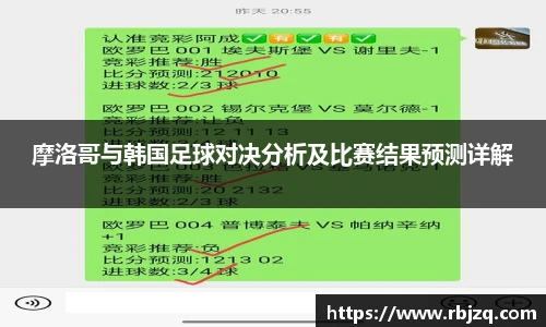 摩洛哥与韩国足球对决分析及比赛结果预测详解